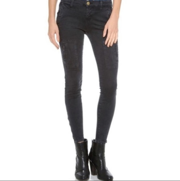 Current/Elliott Flat Pocket Cargo Jeans in Washed Black Size 25 W-672 - Picture 10 of 14